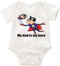 My Dad is a hero Infant Romper Creeper - Baby Shower - Baby Reveal - Birthday - £11.77 GBP