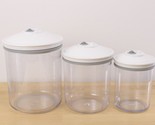 Lot of 3 FoodSaver Vacuum Canister Container Jars Clear 80, 50, 25 oz Snail - $29.69