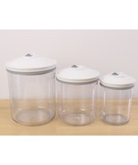 Lot of 3 FoodSaver Vacuum Canister Container Jars Clear 80, 50, 25 oz Snail - £23.35 GBP