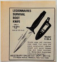 1981 Legionnaires Survival Boot Knives Advertisement Outdoor Supply Vint... - $28.01 CAD