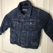 Baby Gap Jean Jacket 1969 Lined 18-24 Months Long Sleeve Unisex Dark Wash EUC - £10.06 GBP