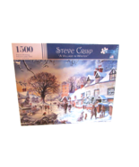 Papercity Puzzles Steve Crisp A Village in Winter 1500 pc Puzzle New  LotP - $14.80
