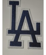 LA - ALL WHITE/BLUE  LOGO - 3 1/2X 2 1.2&quot; - Embroidered Iron-On/Sew Patch - €3,38 EUR