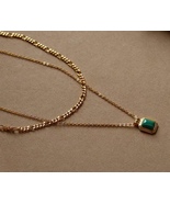 Minimalist Malachite Double Chain Necklace - $81.99