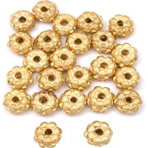 Bali Spacer Flower Gold Plated Beads 7.5mm 15 Grams 20Pcs Approx. - $6.76