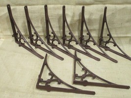 8 LARGE Shelf Brackets Corbels Wall Cast Iron Rustic Farmhouse 9 3/4&quot; X 9 3/4&quot; - £53.54 GBP