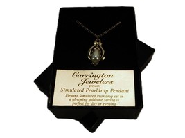 Faux Pearldrop Pendant, 18&quot; Chain w/Box, Carrington Jewelers, #JWL-360 - $9.75