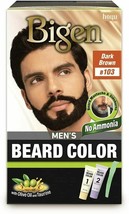 Bigen Men&#39;s Beard Color, Dark Brown, B103 with Olive Oil and Taurine, 40gm - £15.13 GBP