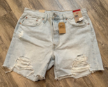 Levis 501 Original Cut Off Denim Shorts Light Raw Hem Distressed Womens ... - $25.98