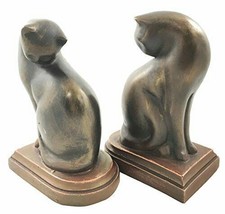 Adorable Feline Cat Couple Licking Its Back High Quality Bookends Pair F... - £58.18 GBP