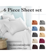 2100 Series 6 Piece Bed Sheet Set Hotel Luxury Ultra Soft Deep Pocket Be... - £20.14 GBP+