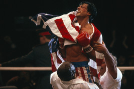 Sylvester Stallone in Rocky III victory for the champ wrapped in American flag 1 - $23.99
