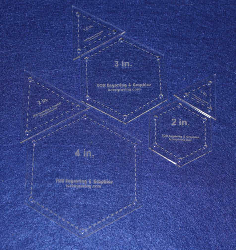 6 Piece Quilt Equilateral Triangles & Hexagon Set - 1/8" Acrylic - $29.93