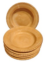 Z Gallerie Lucca Rimmed Pasta/Salad Bowl Hand Painted Rope Rim 6pc (1 chip) - £54.92 GBP