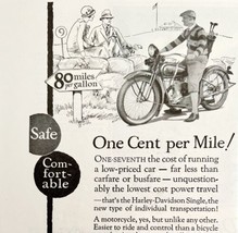 Harley Davidson Single Motorcycle 1926 Advertisement One Cent Per Mile DWY1A - £23.46 GBP