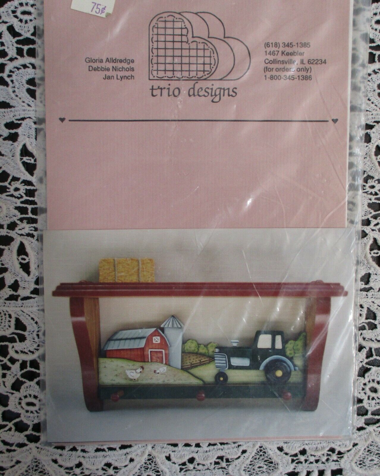 Primary image for Trio Designs Wood Wall Shelf Instructions & Pattern Down On The Farm DIY 1993
