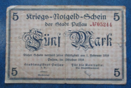 1918 GERMANY CIRCULATED NOTGELD 5 MARK BANKNOTE - $2.95