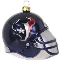 HOUSTON TEXANS Football Blown Glass Christmas Ornament - £11.09 GBP