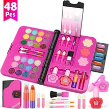 48 Pcs Kids Makeup Kit For Girl, Washable Play Make Up Toys Set With Mirror, Dre - £15.63 GBP