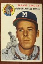 Vintage 1954 Baseball Card TOPPS #188 DAVE JOLLY Pitcher Milwaukee Braves - £9.23 GBP