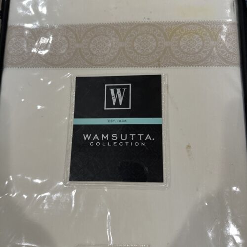 WAMSUTTA COLLECTION POSITANO F/QUEEN DUVET COVER IVORY/TAUPE MADE IN ITALY NIP - $98.70