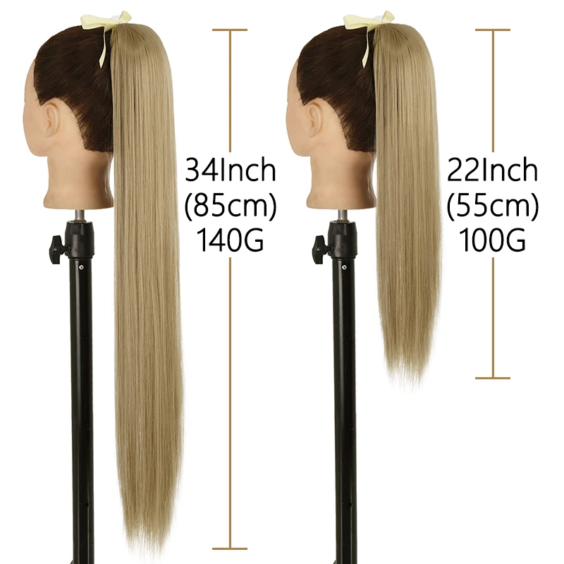 House Home AZQUEEN 55CM Synthetic Long Straight A Tie Ponytail Brown Blonde Natu - £25.80 GBP
