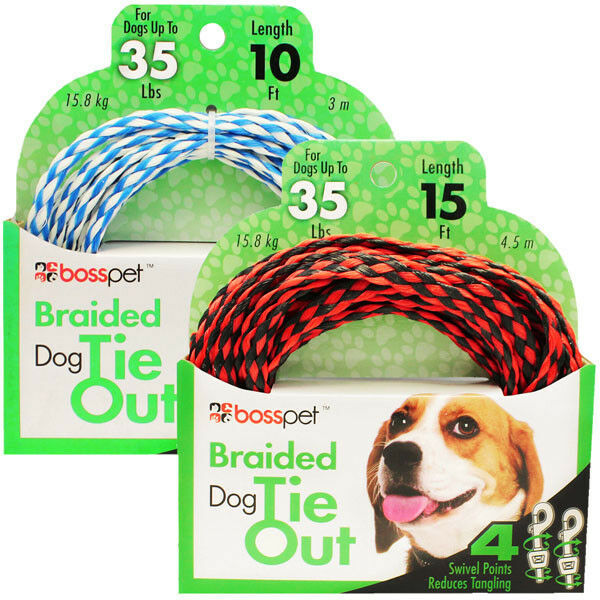 Braided Poly Rope Dog Tie Out Strong Lightweight Teather Holds 35lbs Choose Size - $14.74 - $17.71