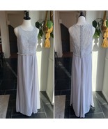 Morilee Madeline Gardner Silver Grey Rhinestone Lace Formal Dress Prom 16 - $41.76