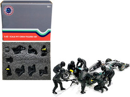 Formula One F1 Pit Crew 7 Figurine Set Team Black Release II for 1/43 Scale Mode - £46.55 GBP