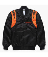 Vintage 80s NFL Bengals Baseball Bomber Letterman Varsity Jacket Black S... - £82.58 GBP