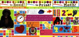 Let&#39;s Learn to Read / Let&#39;s Learn Math / Let&#39;s Learn to Print Sticker Books Set - £12.44 GBP