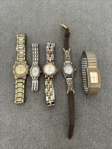 Lot of 5 Gold &amp; Silver Tone Women&#39;s &amp; Men&#39;s Watches Waltham Estate Finds EG - £19.73 GBP