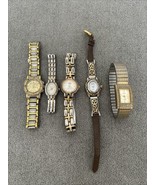 Lot of 5 Gold &amp; Silver Tone Women&#39;s &amp; Men&#39;s Watches Waltham Estate Finds EG - £19.36 GBP