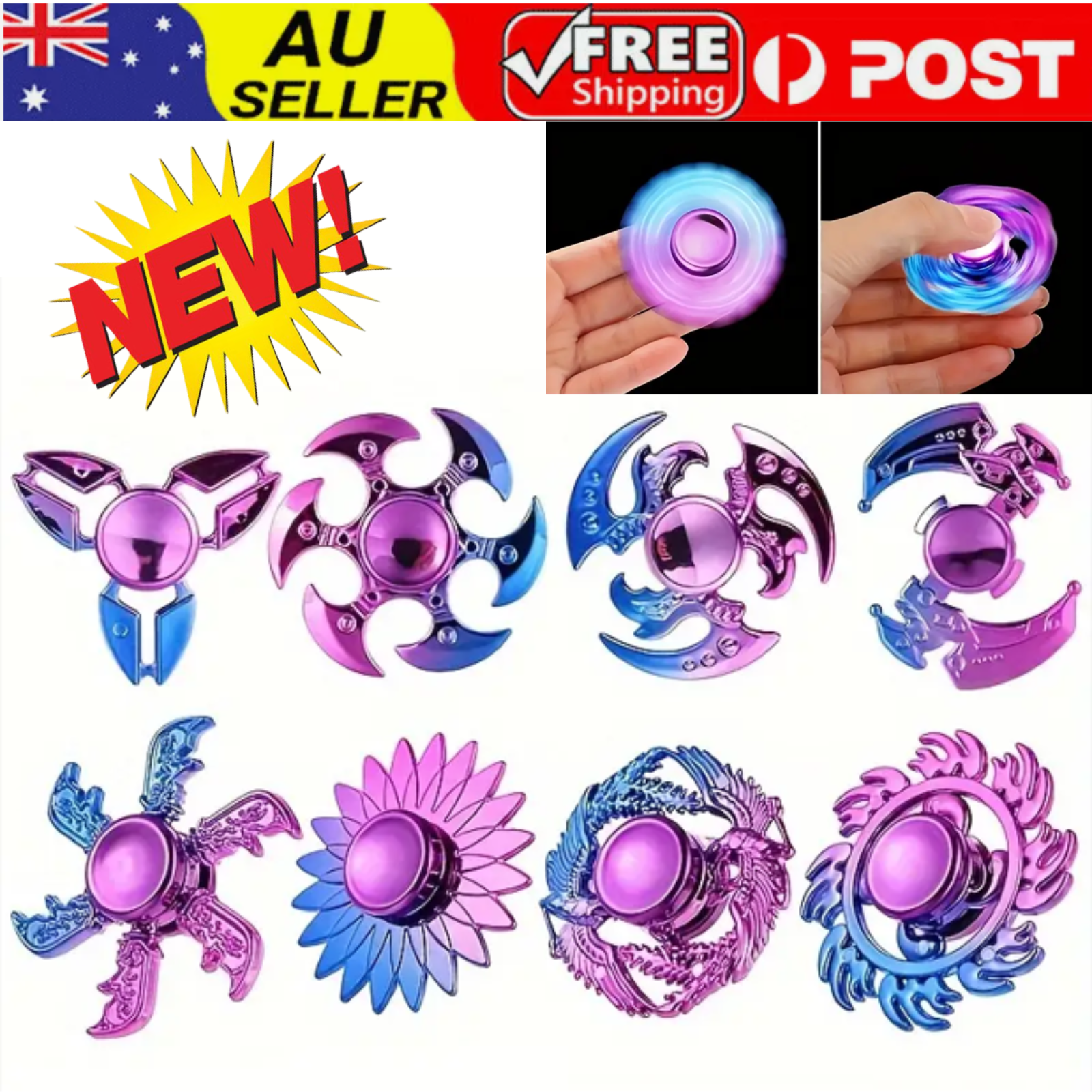 Finger Spinner Fidget Stress &amp; Anxiety Relief Hand Spinner for Kids Auti... - $4.13+