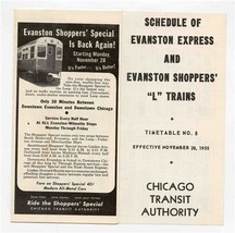 Chicago Transit Authority Schedule Evanston Express &amp; Shoppers L Trains ... - £14.02 GBP