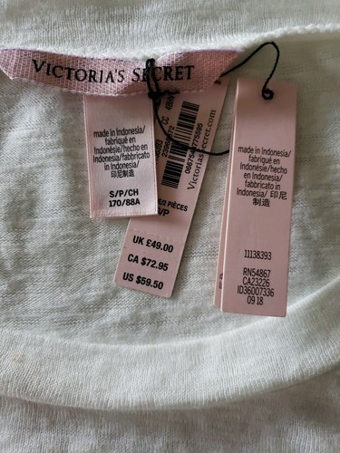 Victoria's Secret ~ "Bombshell" ~ Size Small ~ White ~ Lounge Top ~ Sweatshirt Item image 7