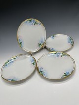 4 Vintage Japan Bread Dessert Plates Floral Gold Hand Painted Porcelain S2 - £32.35 GBP