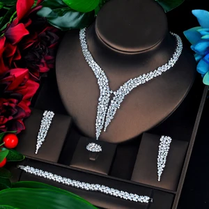 Luxury Design AAA Cubic Zircon Bridal Jewelry Set Top Quality Brilliant Fashion  - £77.02 GBP