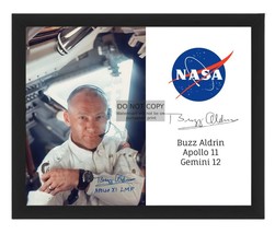 Buzz Aldrin Astronaut 2ND Man On The Moon Nasa Seal Autograph 8X10 Framed Photo - £15.02 GBP