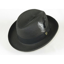 Men Bruno Capelo Summer Spring Soft Straw Style Hat Godfather GF200 Black image 6
