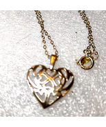 Very lovely Sterling Silver nicely decorated heart necklace - £30.25 GBP
