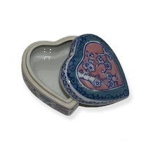 Vtg Porcelain Ring/Trinket Box Heart Shaped Floral Design - £9.73 GBP