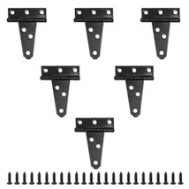 T Strap Hinges, Black Heavy Duty Tee Hinge with Screws, Carbon Steel Strap Hinge - £9.98 GBP