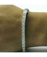 20Ct Round Cut Lab Created Diamond Tennis Bracelet 14K White Gold Plated Silver - $225.01