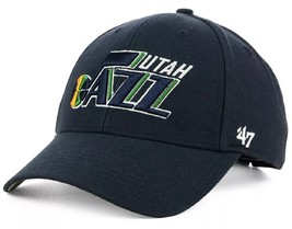 Utah Jazz NBA &#39;47 MVP Navy Blue Vintage Logo Hat Cap Adult Men&#39;s Adjustable - £15.48 GBP