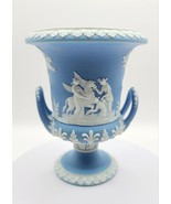Rare Wedgwood Light Blue Jasperware 4&quot; Miniature Campana Urn Vase (c.1880) - £295.48 GBP