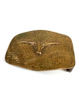 Solid Brass Ornate Belt Buckle Western Texas Longhorn 3”W x 2.25”H Cattl... - $516.35 MXN