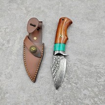 Handmade Hunting Knife Fixed Blade Bushcraft Forged Damascus Steel Survival EDC - £69.55 GBP