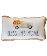 RAE DUNN Fall Pillow Bless This Home Farm Truck Pumpkins 24&quot;x14&quot; Used INVRM - $645.61 MXN