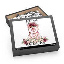 Personalised/Non-Personalised Puzzle, Just a Girl Who Loves Pigs, awd-1355, (120 - £19.61 GBP+